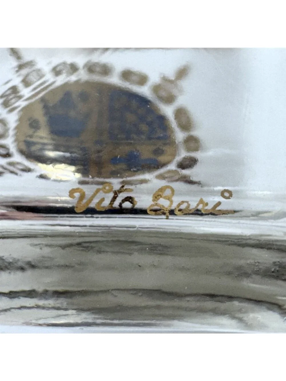 Vito Bari Glass Ice Bucket 22K Gold Mid Century Modern MCM Vintage 1950s